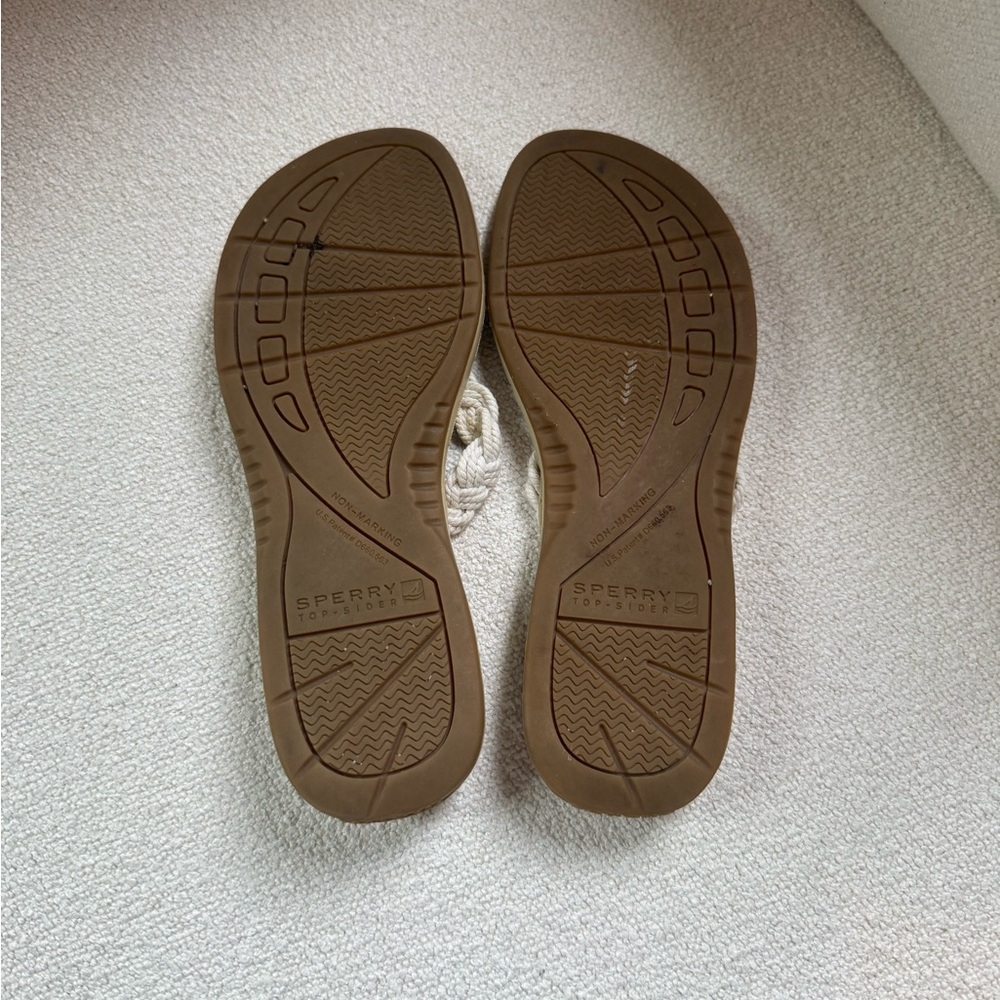 Sperry Brown And Cream Sandals With Braided Straps Nwot View 2